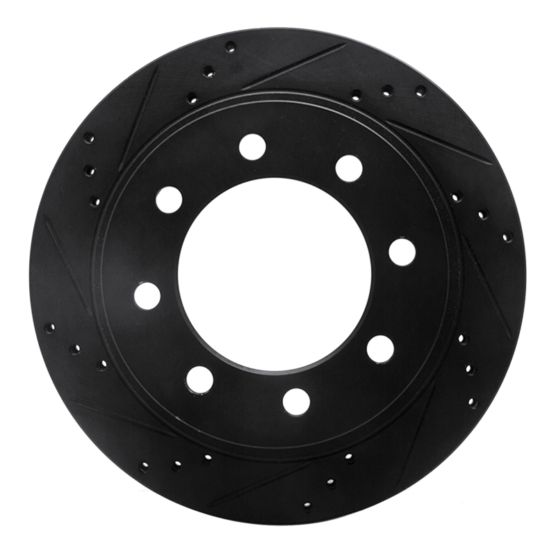 Dodge Ram 4000 Brake Rotor (1) - Rear Left - R1 Concepts - Drilled & Slotted - Black - `03-`08
